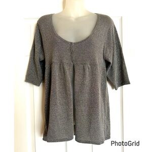 Bitten by Sarah Jessica Parker Shimmering Gray 3 Button Cardigan